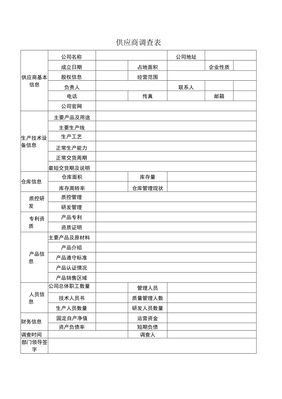 供应商管理调查表.docx_第1页