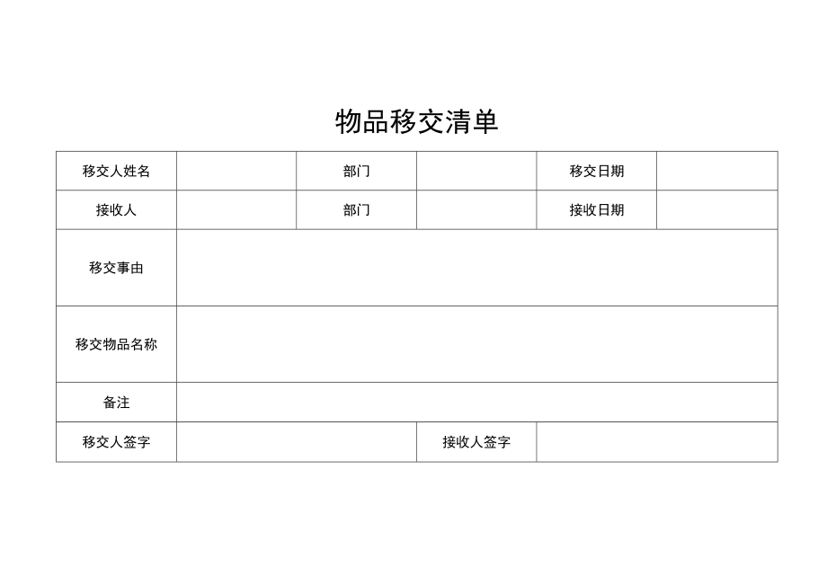 物品移交清单(直接打印）.docx_第2页