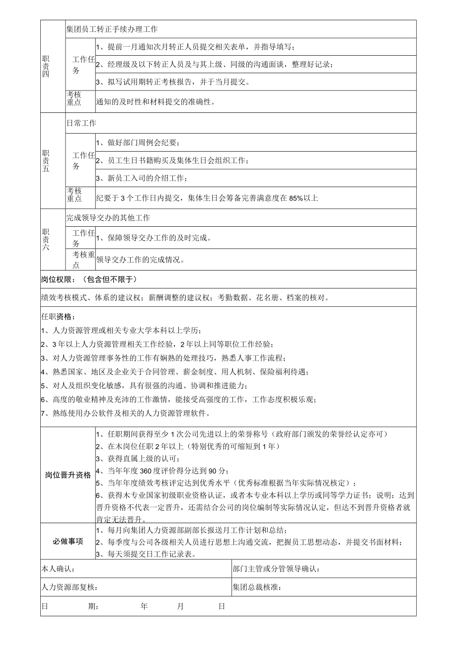 3集团绩效薪酬经理岗位说明书.docx_第2页