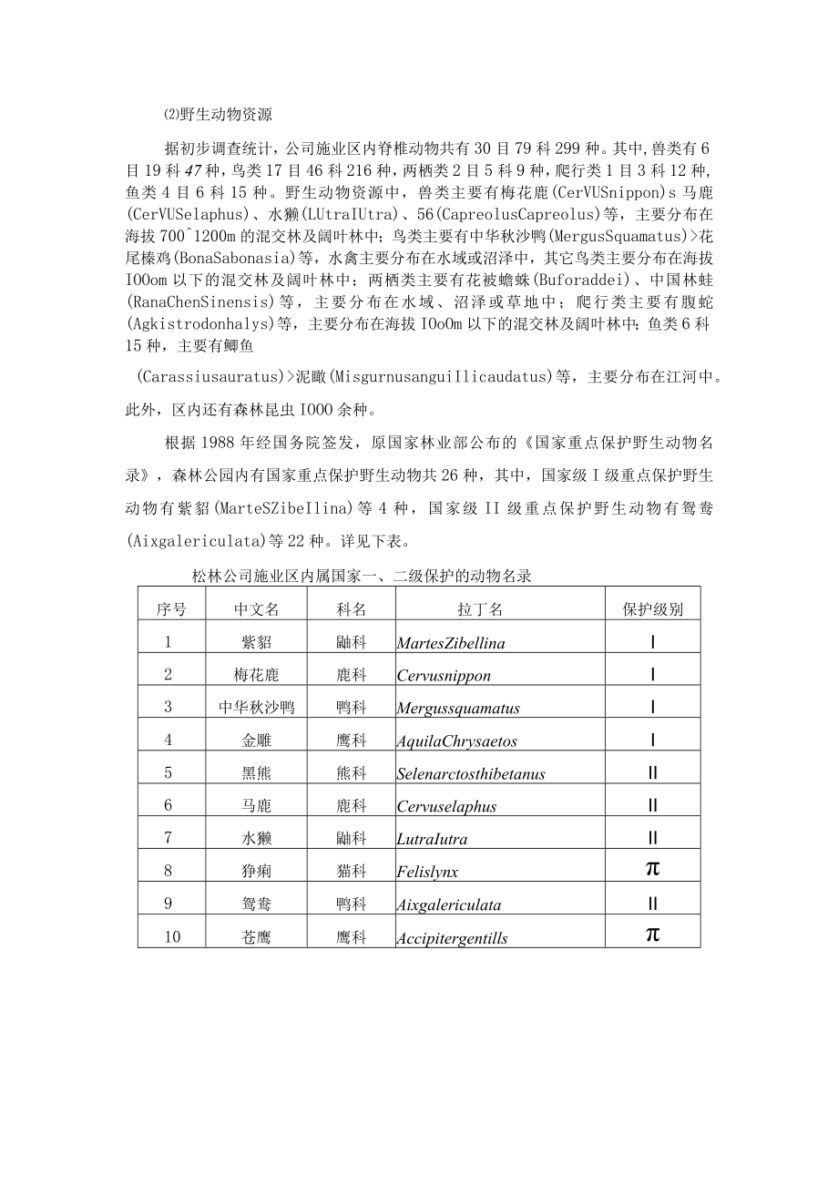 林场珍稀野生动植物保护规划.docx_第2页