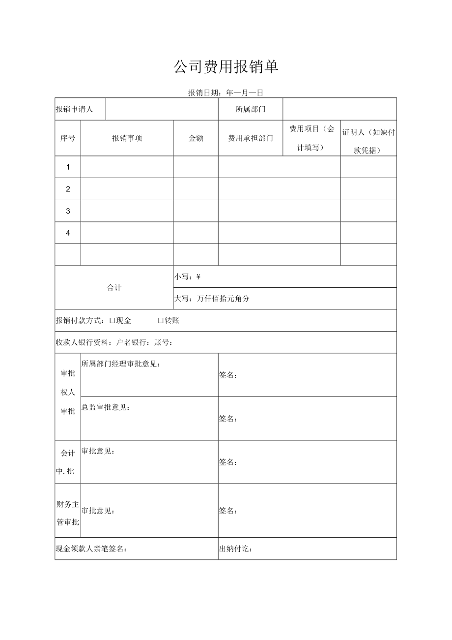 公司费用报销单.docx_第1页