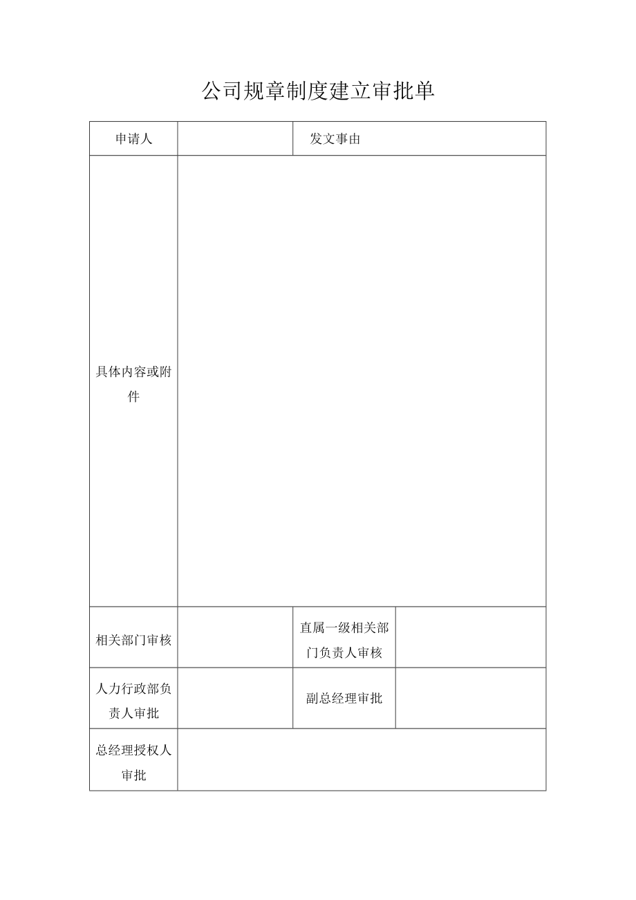 公司规章制度建立审批单.docx_第1页