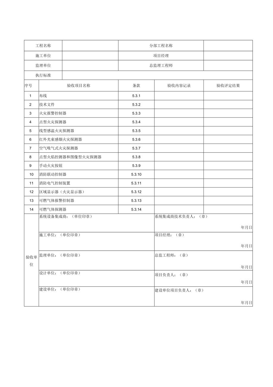 火灾自动报警系统工程验收记录.docx_第1页