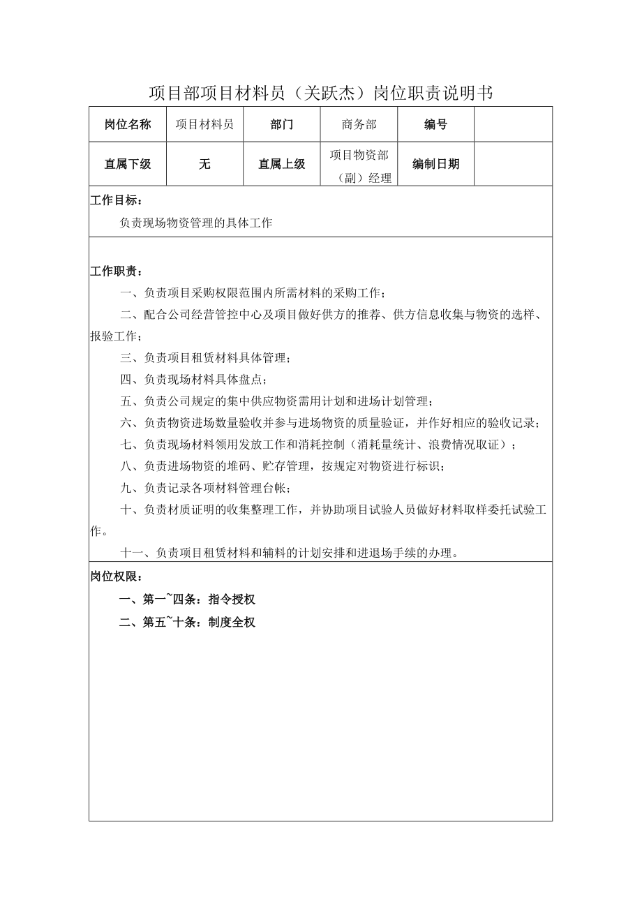 材料员岗位职责.docx_第1页