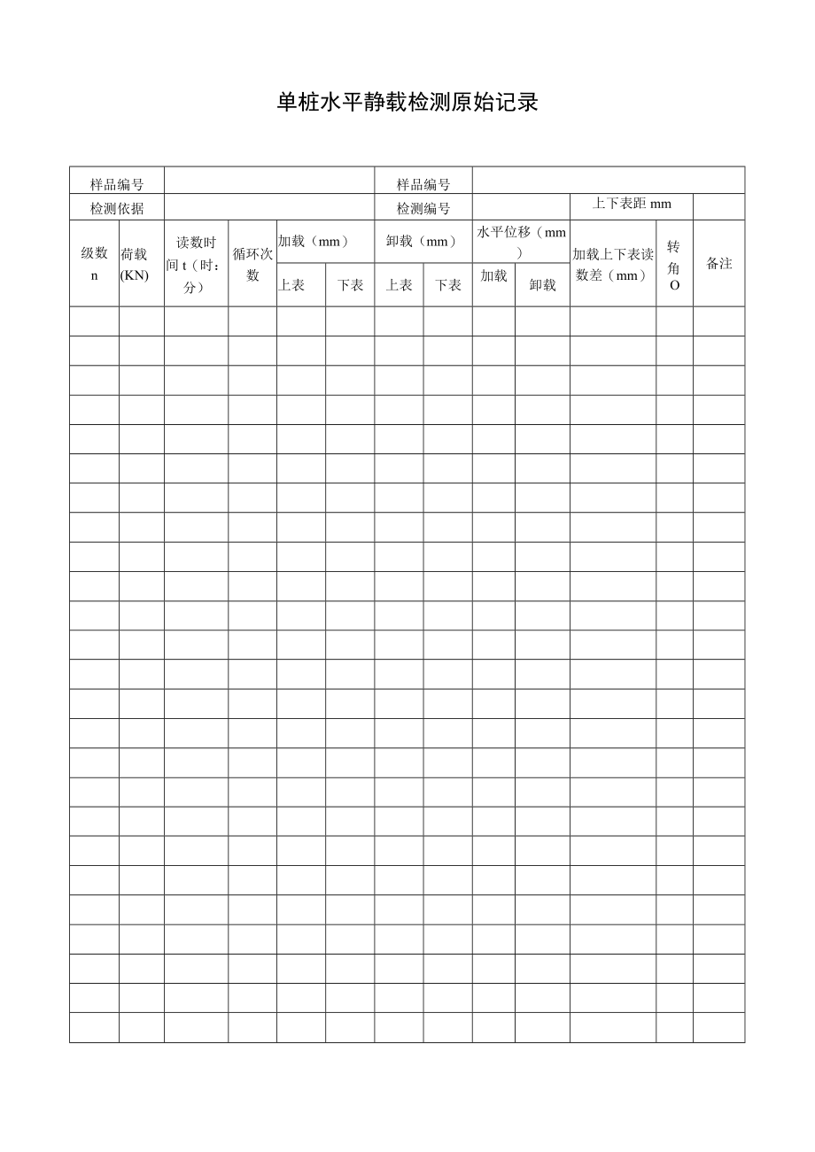 单桩水平静载检测原始记录.docx_第1页