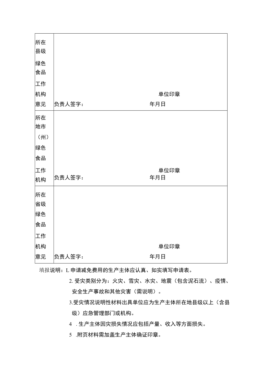 绿色食品生产主体因灾减免费用申请表.docx_第2页