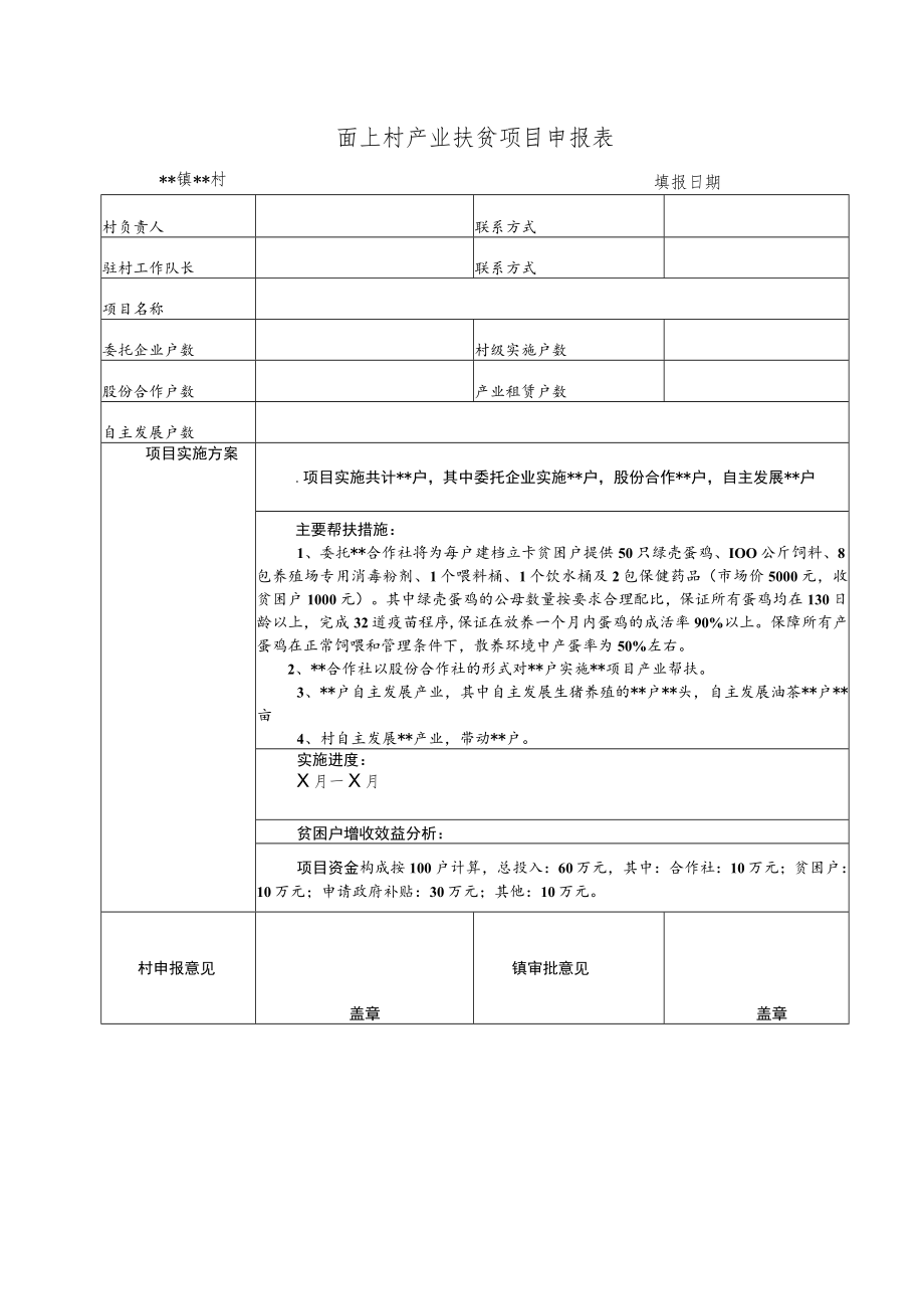 面上村产业扶贫项目申报表.docx_第1页