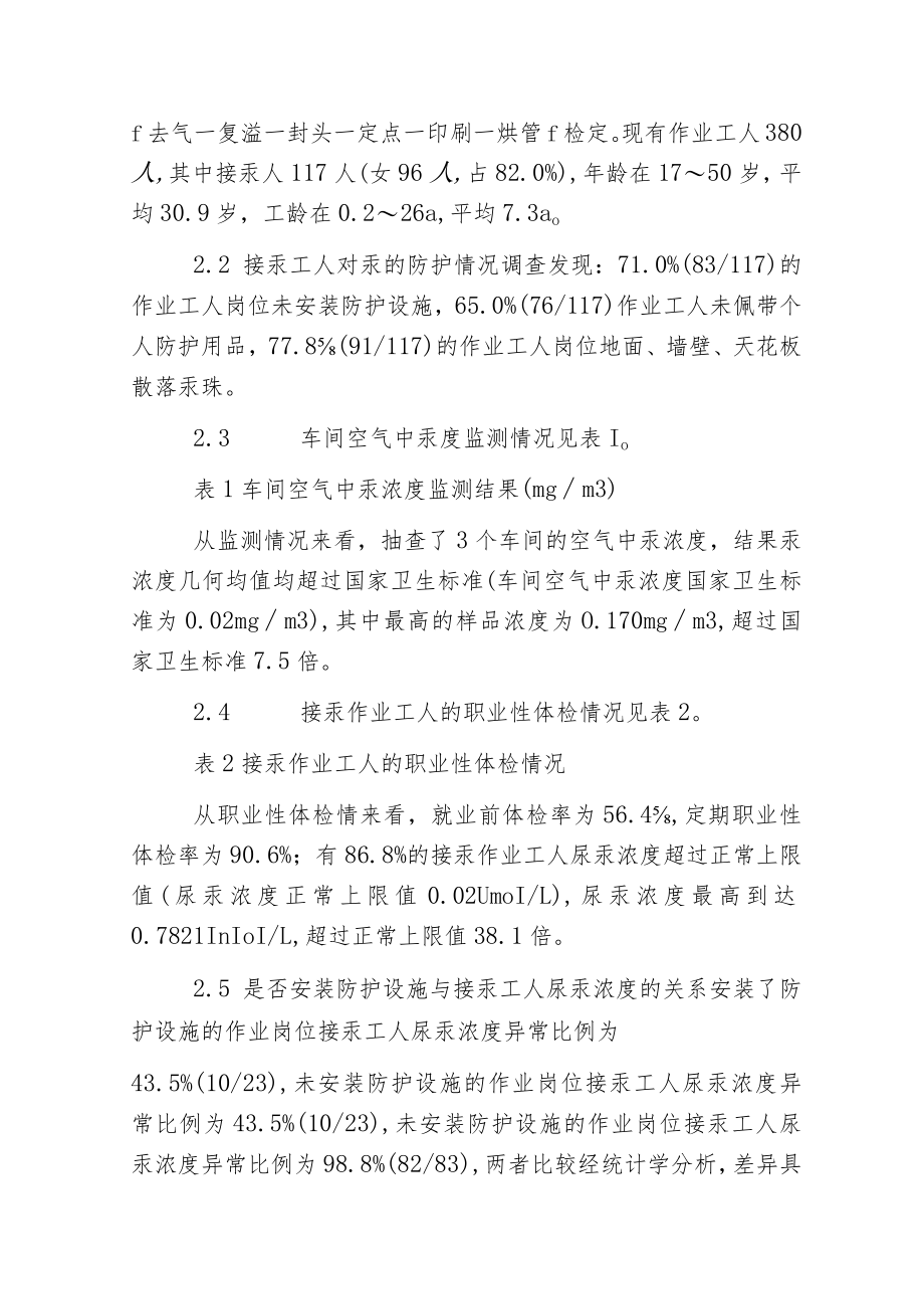 某仪表厂职业卫生状况调查分析.docx_第2页