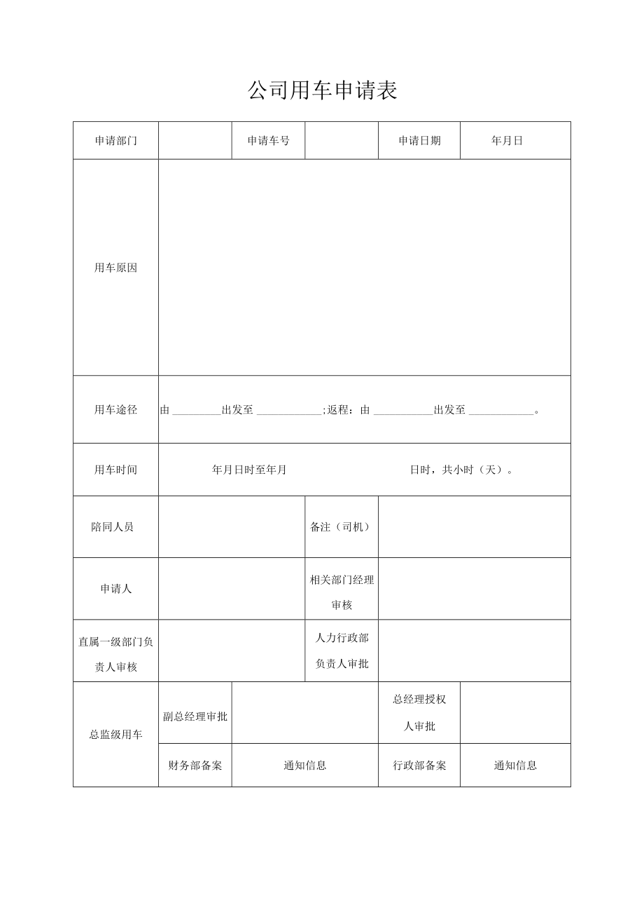 公司用车申请表.docx_第1页