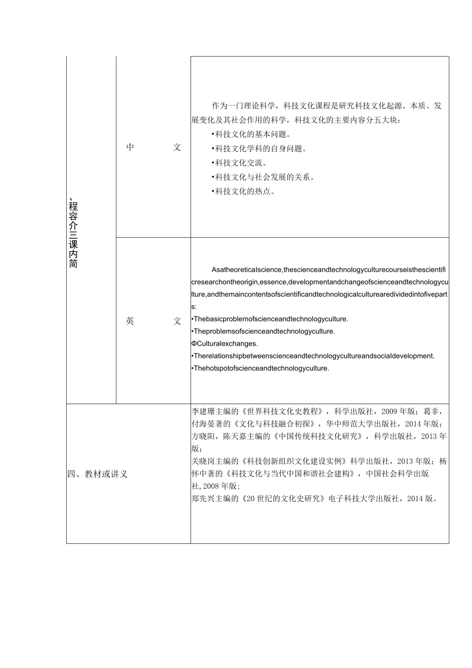 武汉理工《科技文化》教学大纲及考试大纲.docx_第2页