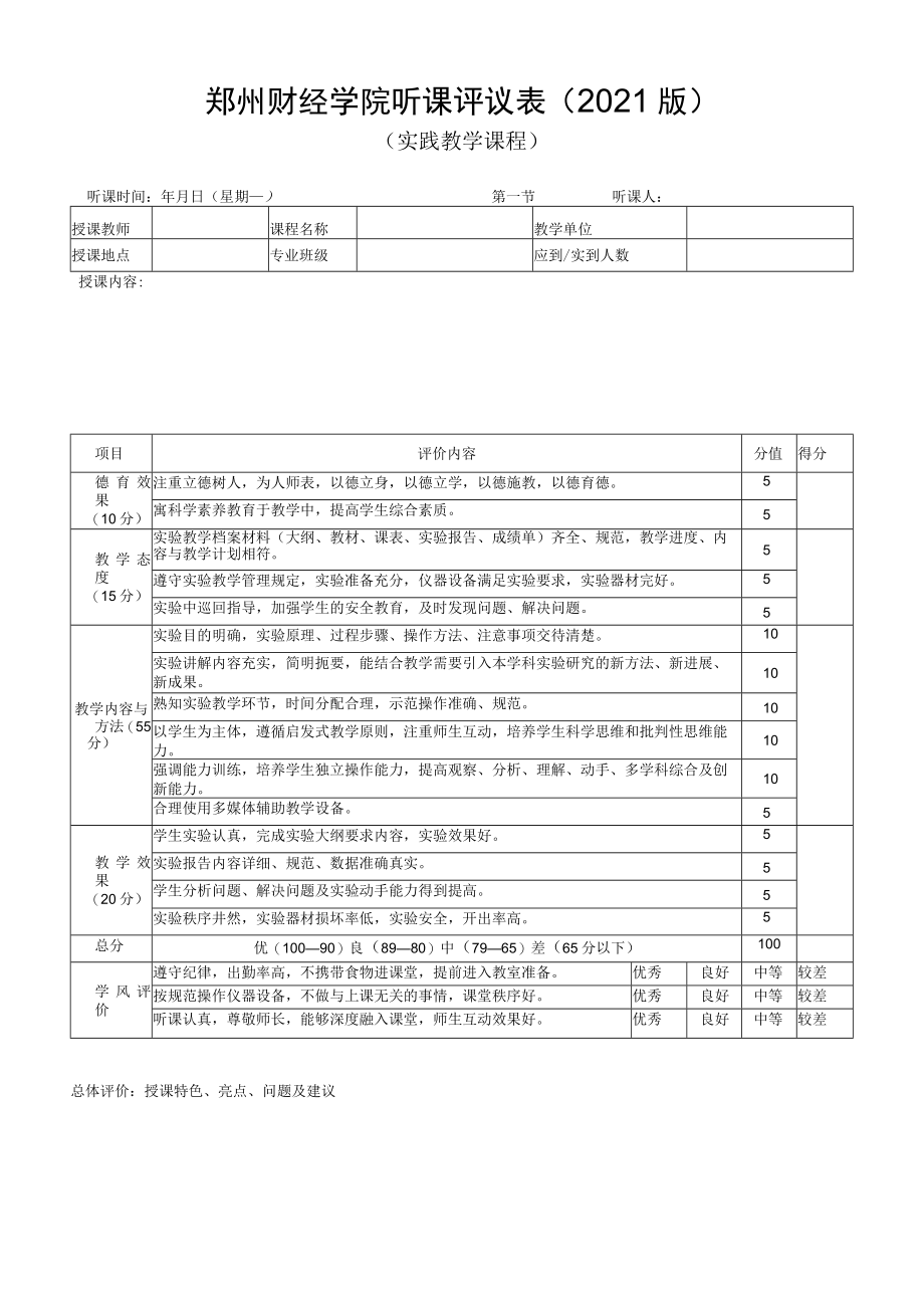 郑州财经学院听课评议021版实践教学课程.docx_第1页