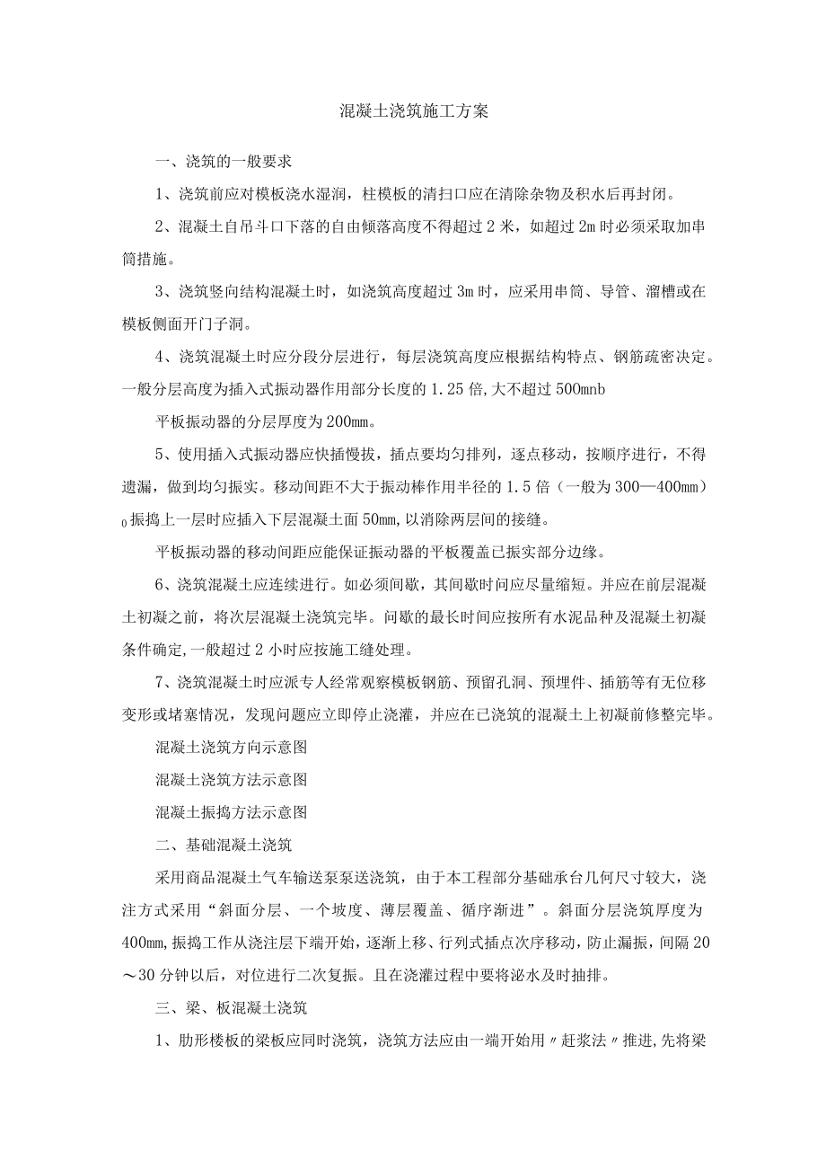 混凝土浇筑施工方案.docx_第1页