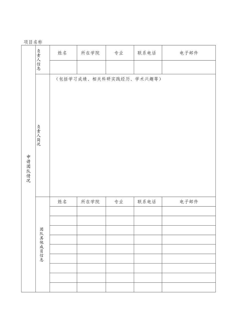 科学研究基金本科生项目申请表.docx_第2页