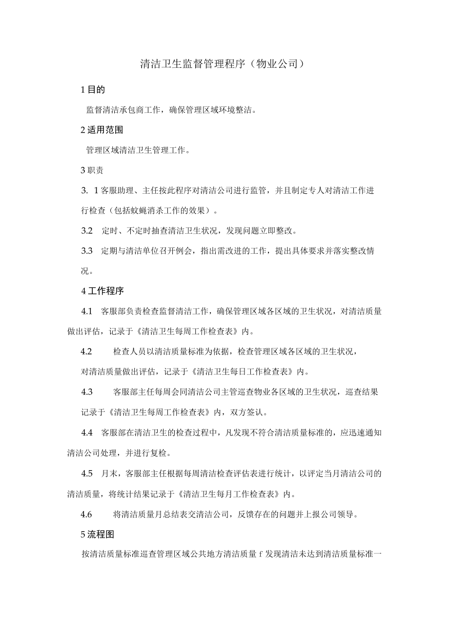 清洁卫生监督管理程序（物业公司）.docx_第1页