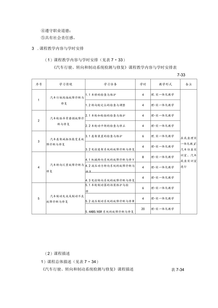 汽车行驶、转向和制动系统检测与修复课程标准.docx_第2页