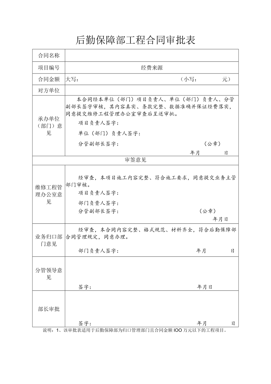 后勤保障部工程合同审批表.docx_第2页