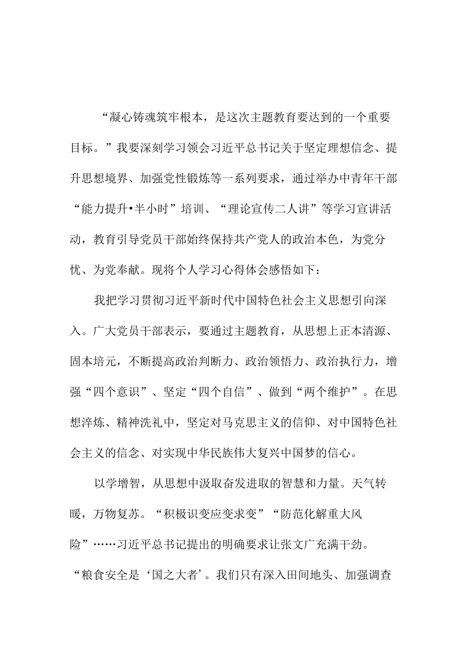 副局长学习贯彻新时代中国特色社会主义思想主题教育心得感悟合辑三篇.docx_第1页