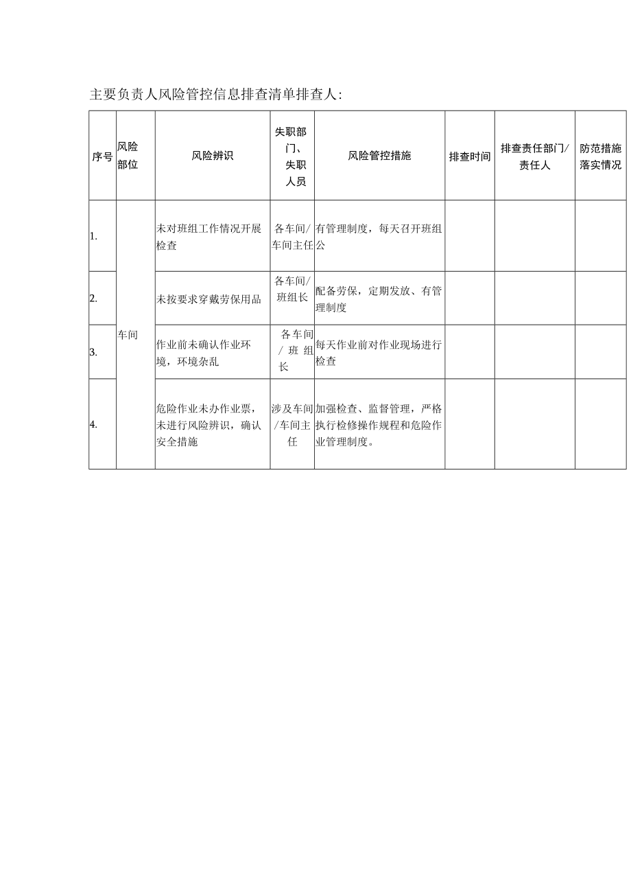 主要负责人风险管控信息排查清单.docx_第1页