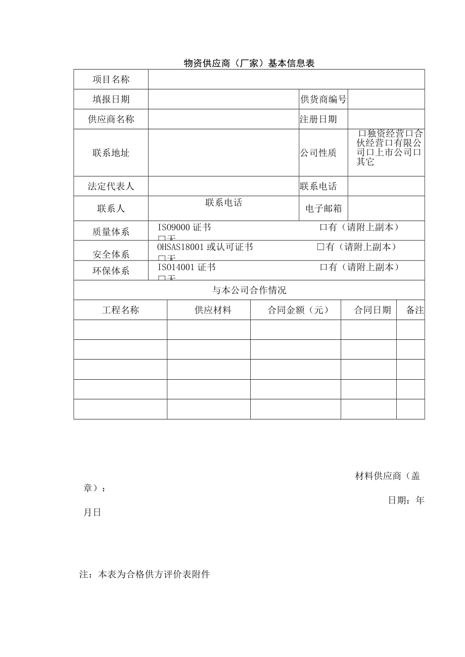 物资供应商（厂家）基本信息表.docx_第1页