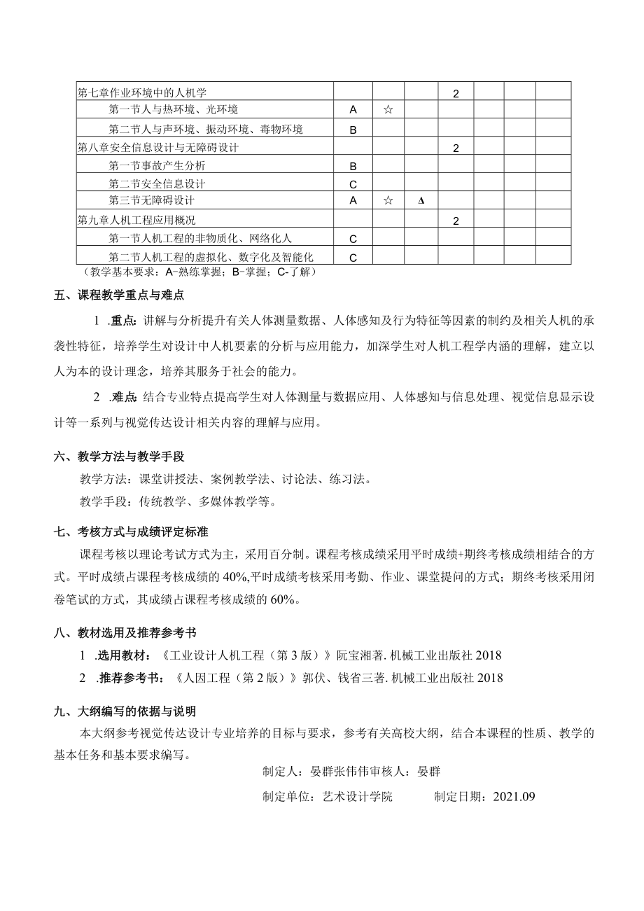 马鞍山学院《人机工程学B》课程教学大纲.docx_第3页