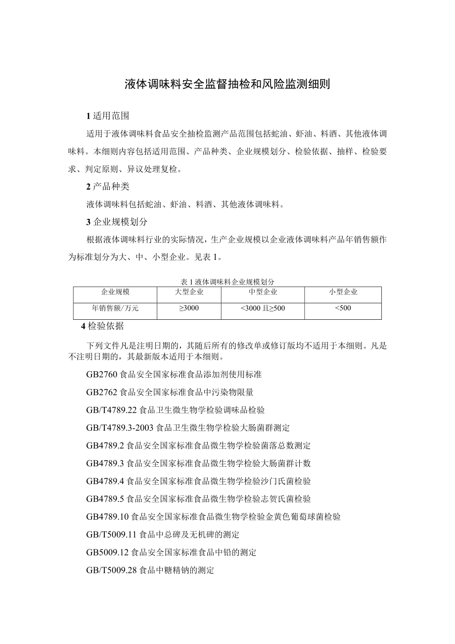 液体调味料安全监督抽检和风险监测细则.docx_第1页