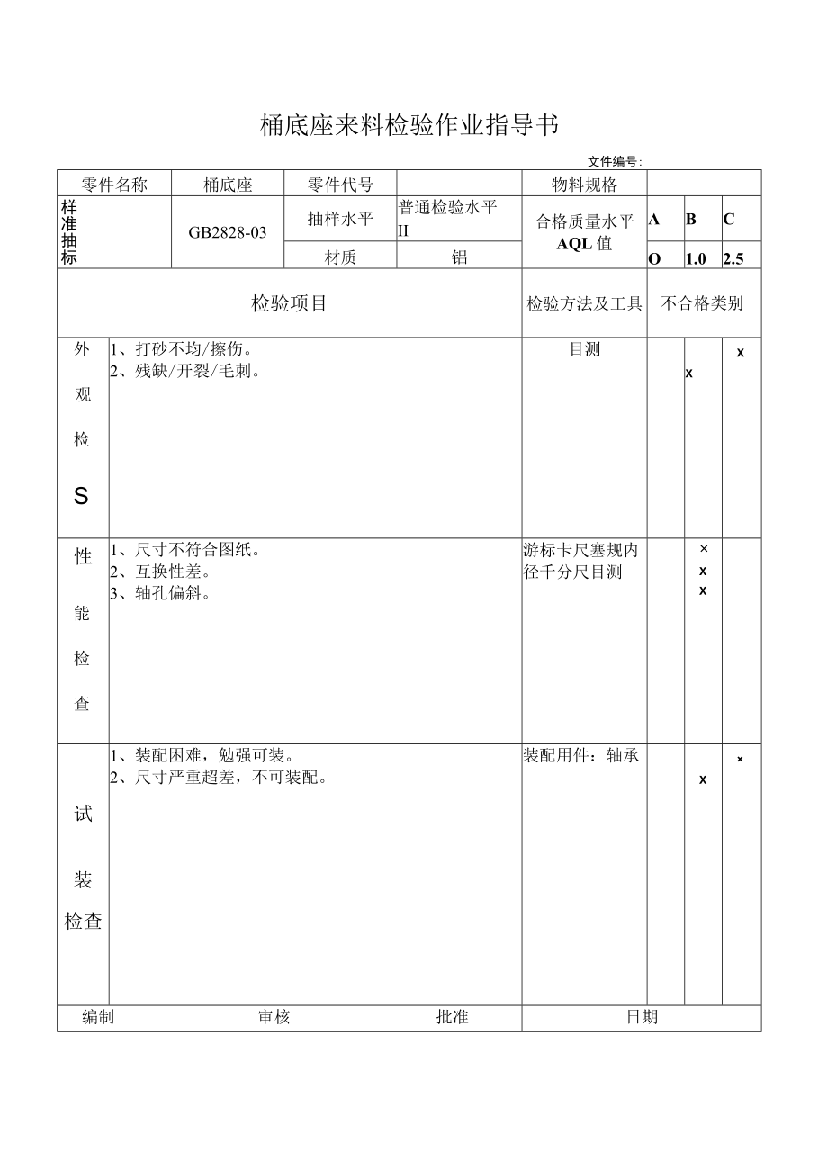 桶底座来料检验作业指导书.docx_第1页