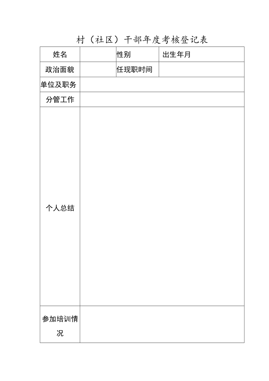 村(社区)干部年度考核登记表.docx_第1页