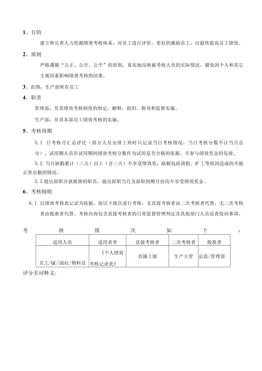 生产部绩效考核制度.docx_第2页