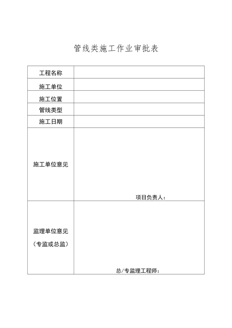 管线类施工作业审批表.docx_第1页