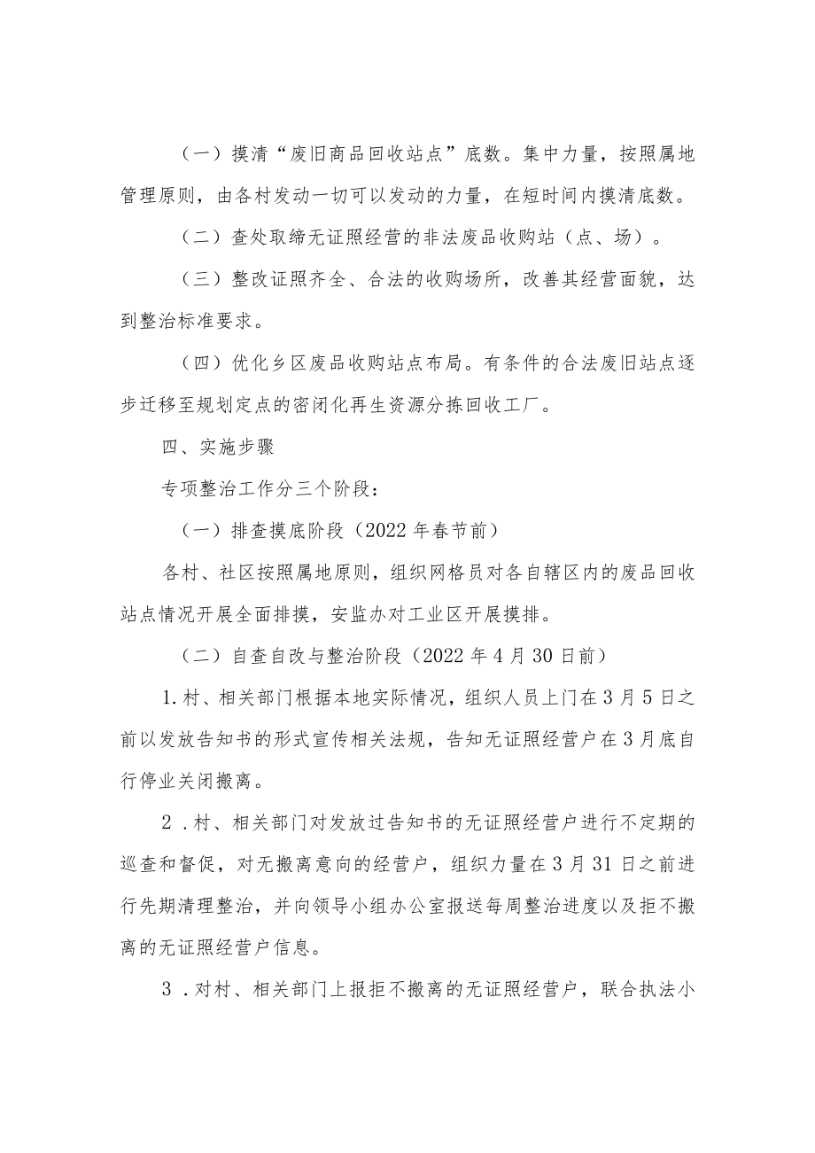 XX乡废旧商品回收站点清理整治和规范管理实施方案.docx_第2页