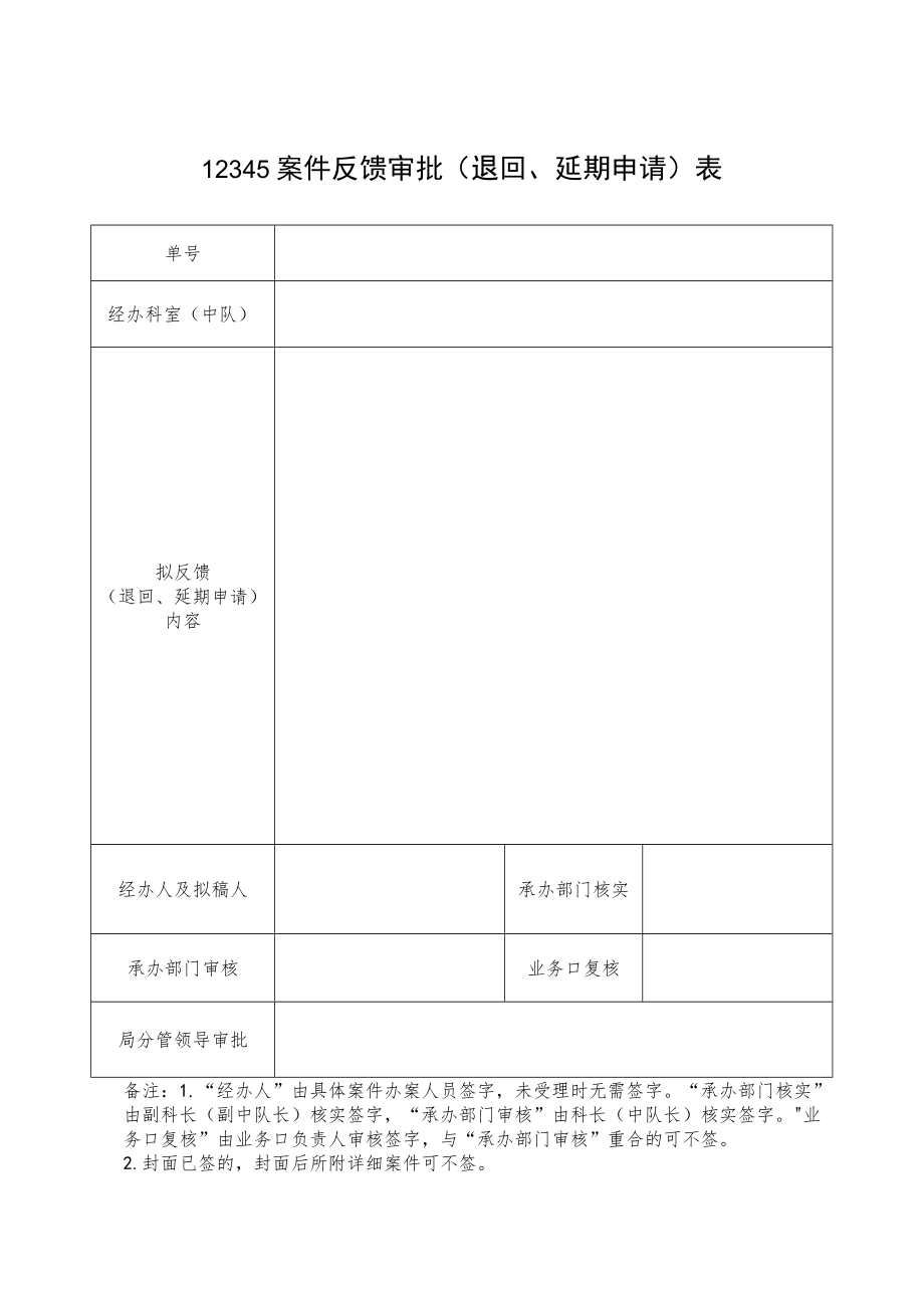 12345案件反馈审批（退回、延期申请）表.docx_第1页