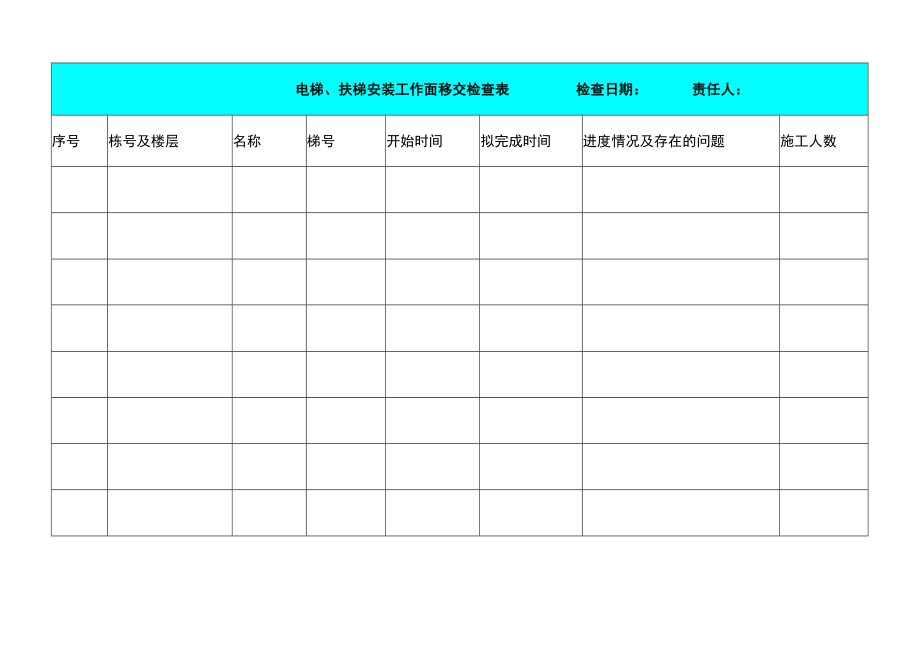 电梯、扶梯安装工作面移交检查表.docx_第1页