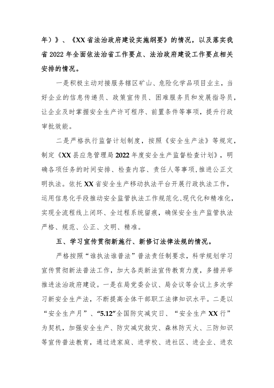 XX县应急管理局2022年法治政府建设年度报告.docx_第3页