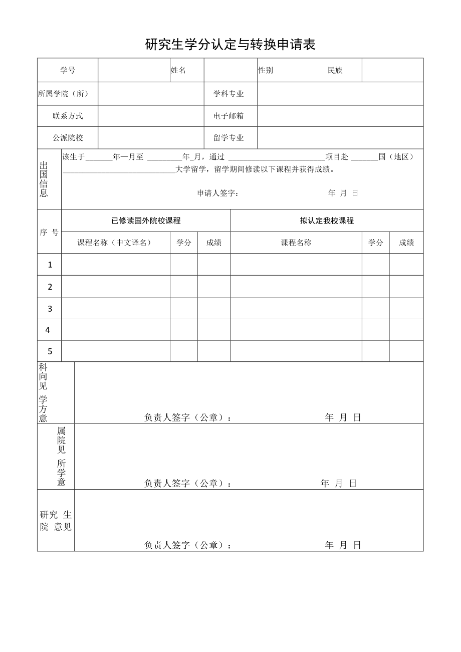 研究生学分认定与转换申请表.docx_第1页