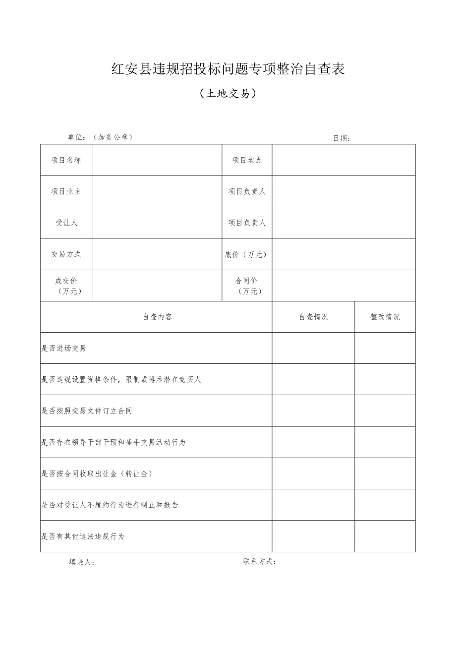 红安县违规招投标问题专项整治自查表.docx_第3页