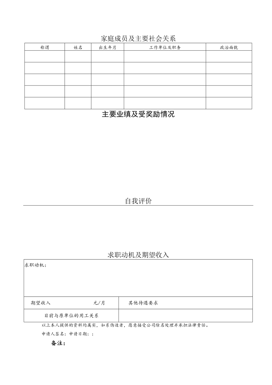 福州榕投私募基金管理有限公司应聘表.docx_第2页