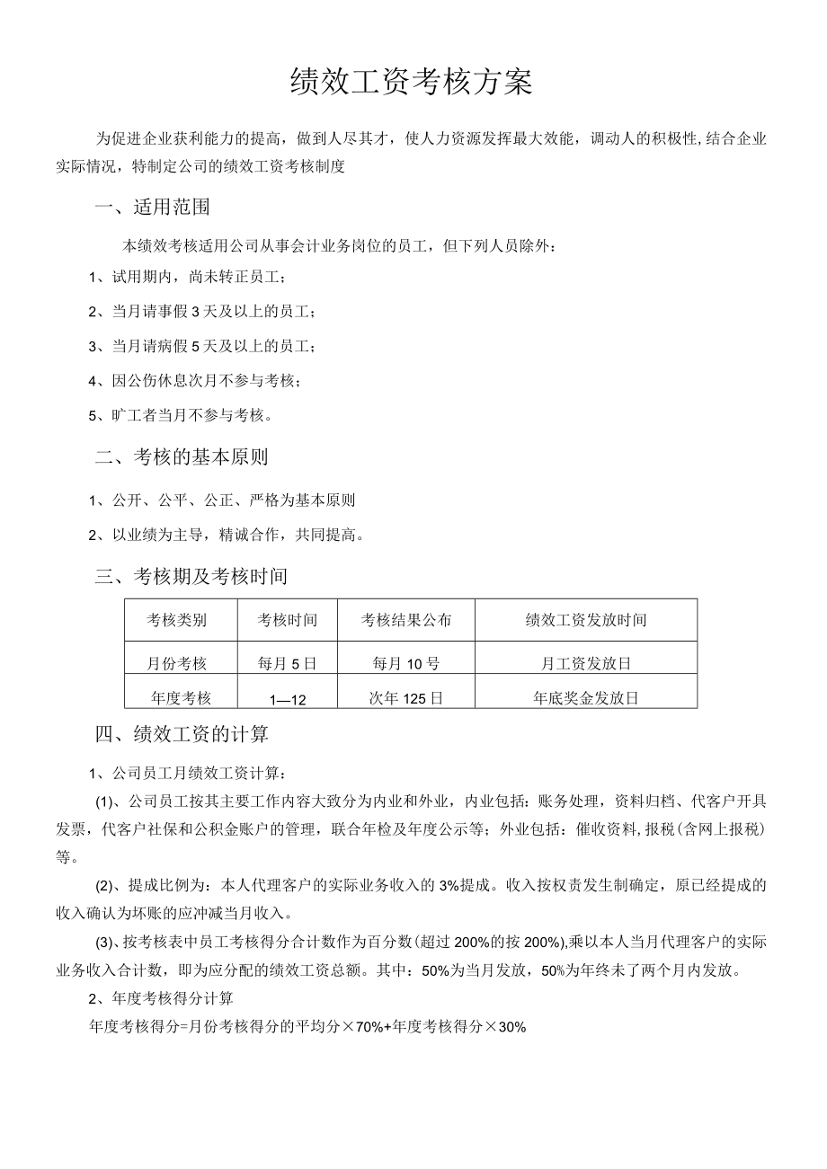 绩效工资考核方案.docx_第1页