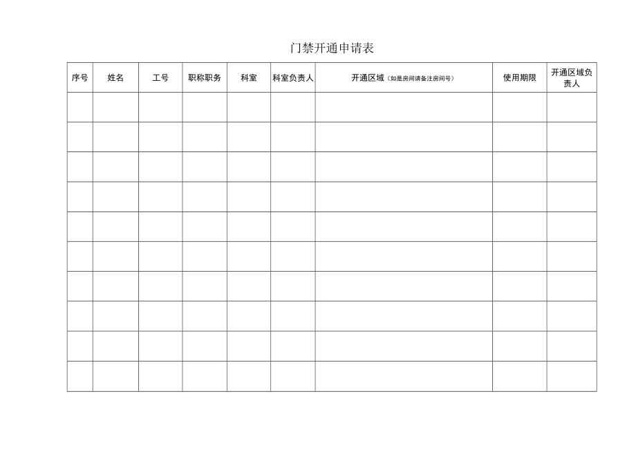 门禁开通申请表.docx_第1页