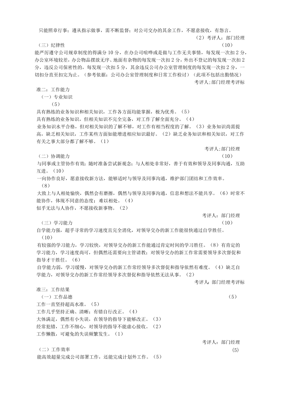 目标管理法考核工具办公室文员绩效考核指标目标管理法.docx_第2页