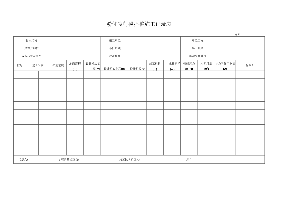 粉体喷射搅拌桩施工记录表.docx_第1页