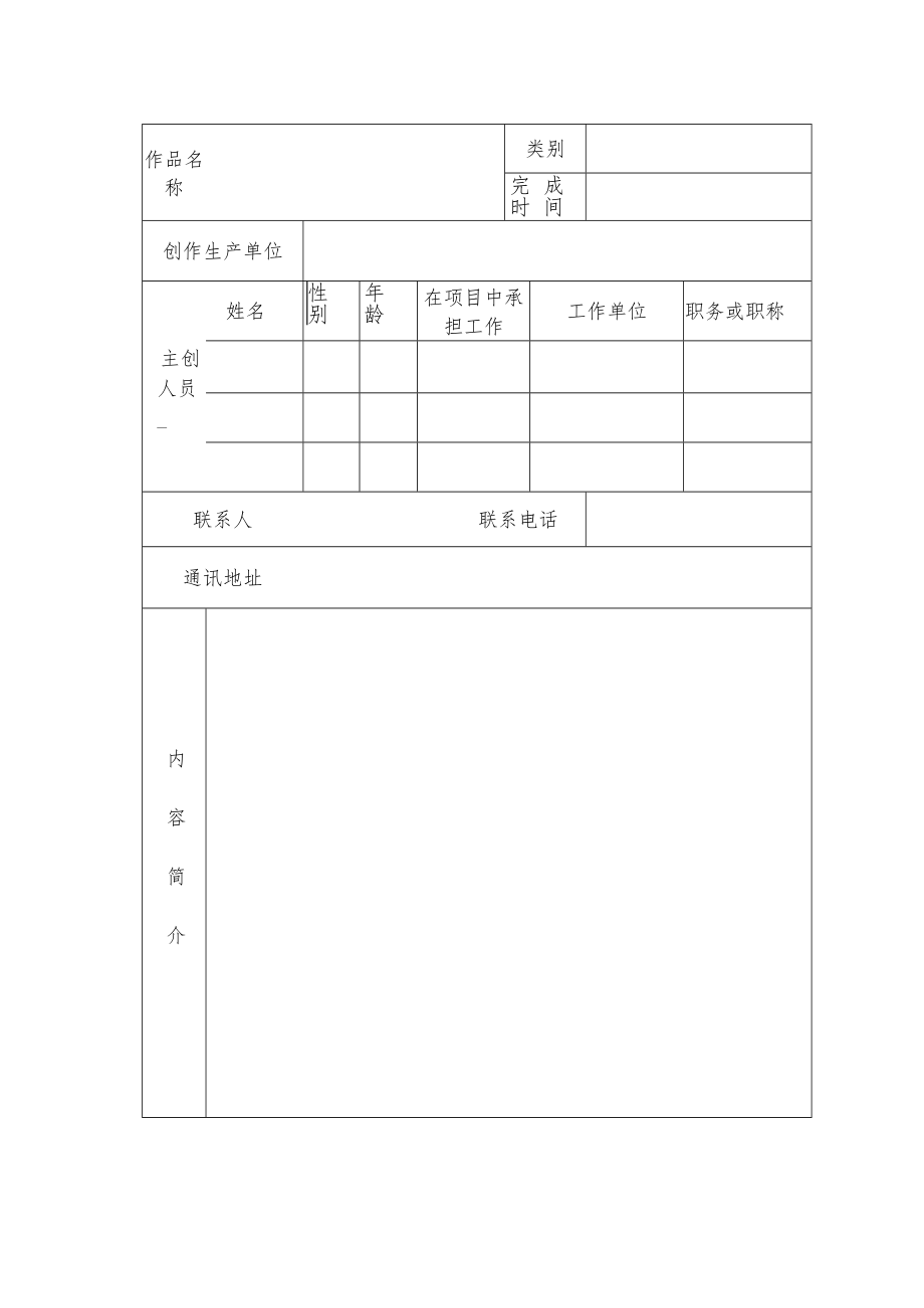 第六届厦门文学艺术奖作品申报表.docx_第2页