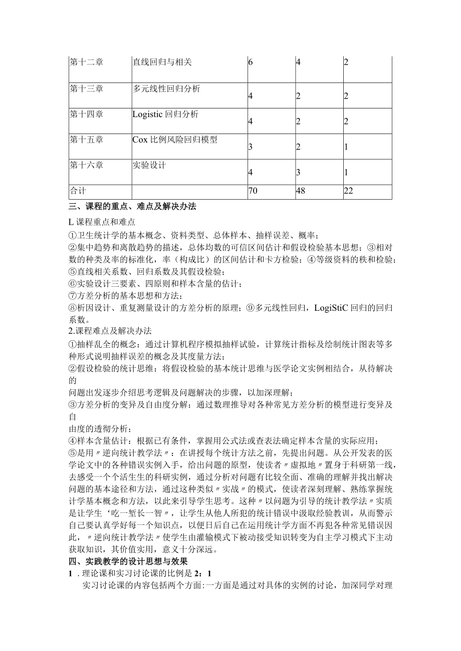 皖医《卫生统计学》教学大纲.docx_第2页