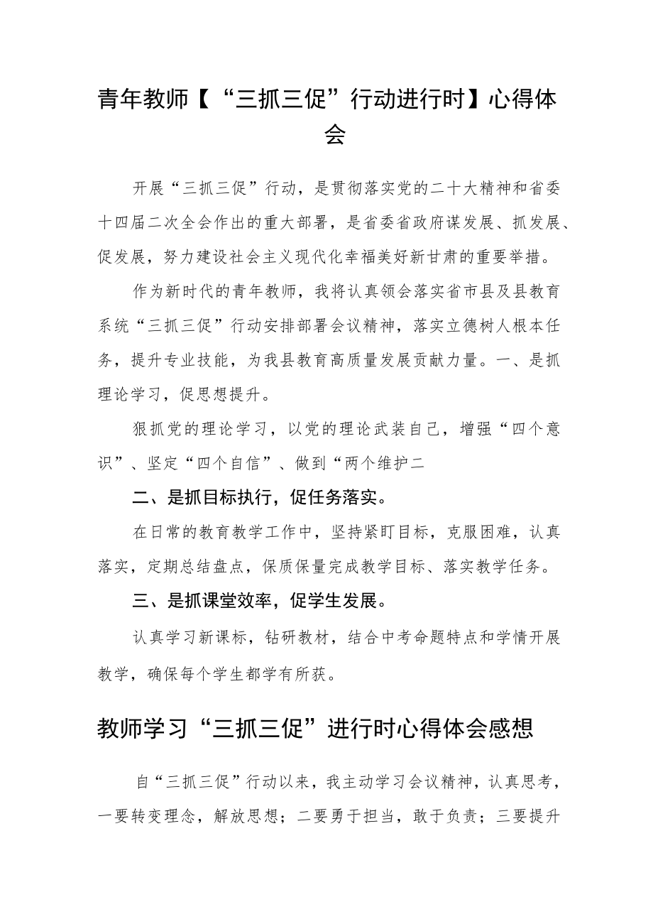 学校教师学习“三抓三促”行动进行时心得感想三篇精选.docx_第2页