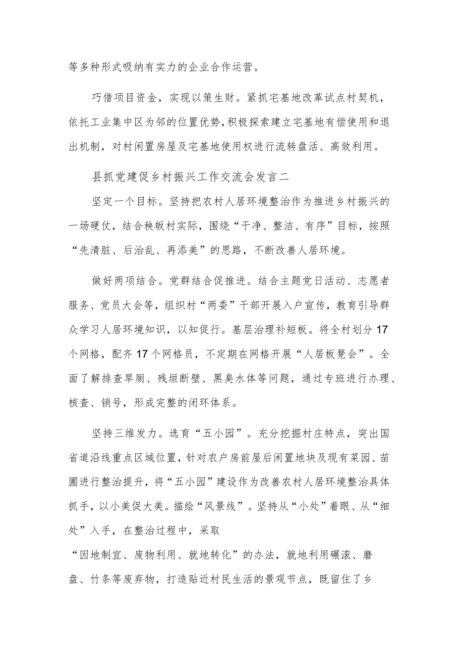 关于抓党建促乡村振兴工作交流会发言集合篇.docx_第2页