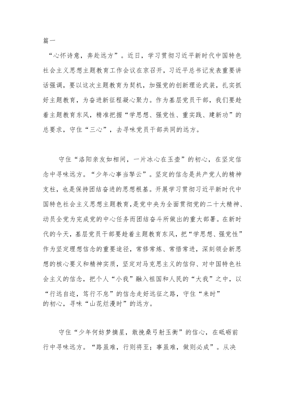 2023处级领导主题教育学习研讨发言(共2篇).docx_第1页