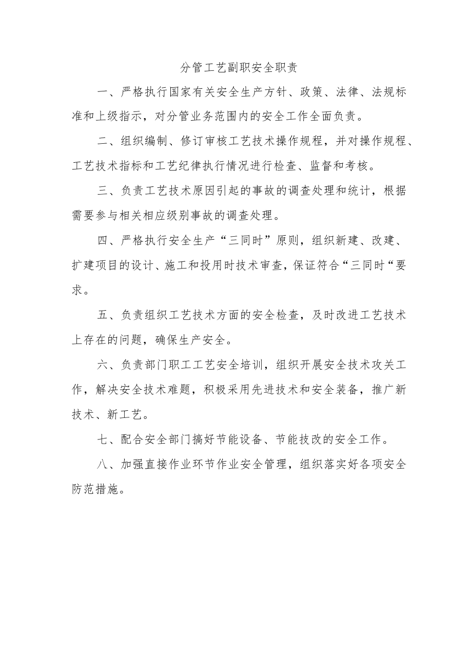 分管工艺副职安全职责.docx_第1页