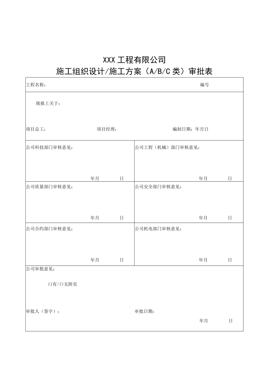 施工组织设计施工方案（ABC类）审批表.docx_第1页