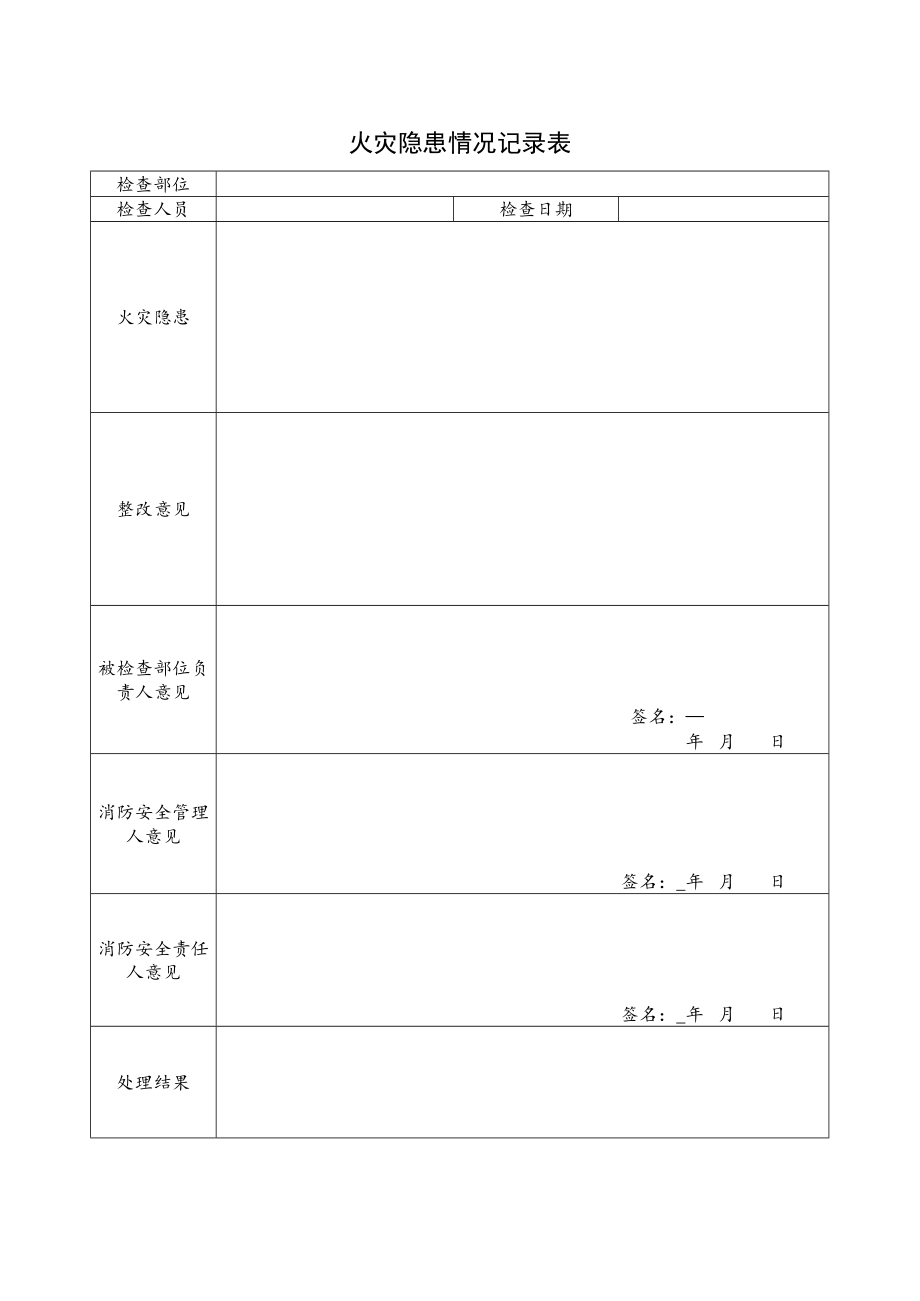 火灾隐患情况记录表.docx_第1页