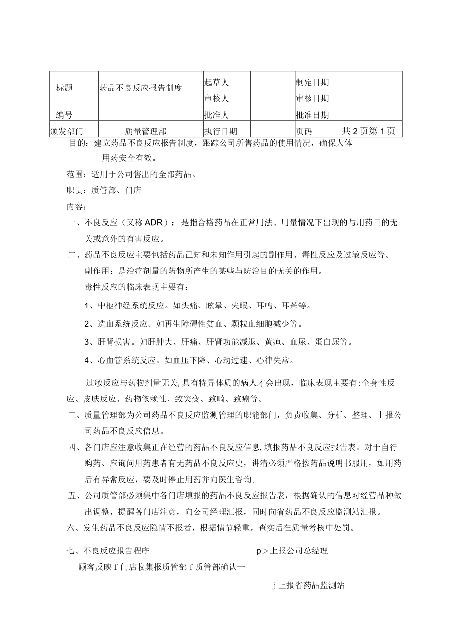 药品不良反应报告制度.docx_第1页