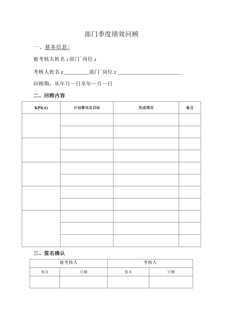 部门季度绩效回顾.docx_第1页